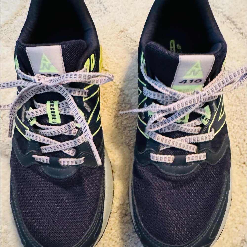 New Balance Black and Neon Green 410 Sneakers